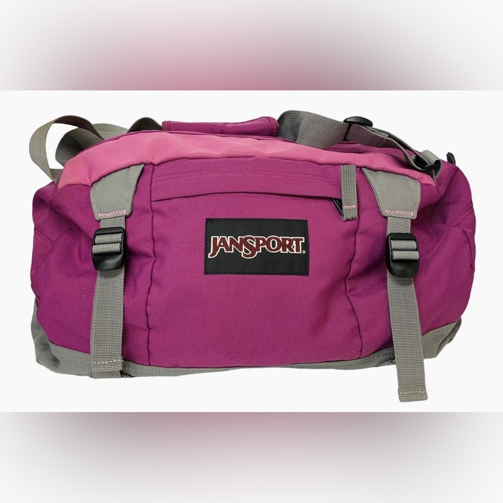 VINTAGE 90s JanSport Weekender Duffel Bag - Pink/Purple/Gray
